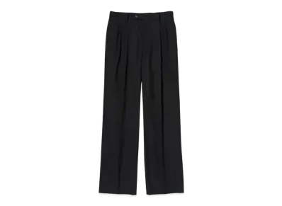 AURALEE Super Fine Tropical Wool Two-Tuck Slacks "Black"