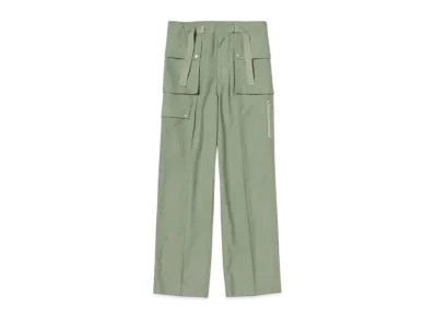 AURALEE Wool Herringbone Cargo Pants "Olive"