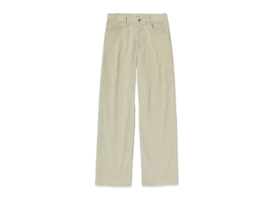 AURALEE Pigment Dye Finx Corduroy Wide 5P Pants "White Khaki"