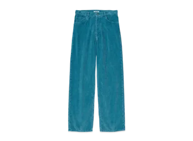 AURALEE Pigment Dye Finx Corduroy Wide 5P Pants "Deep Blue"