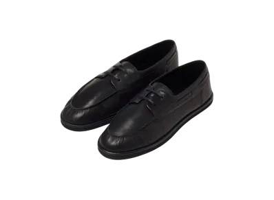 AURALEE Soft Leather Deck Shoes "Black"