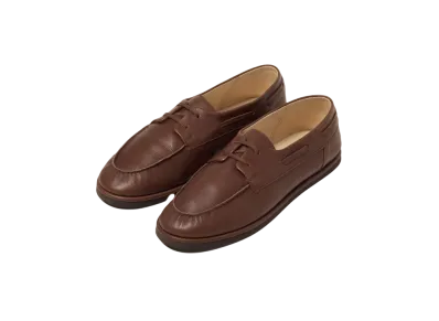 AURALEE Soft Leather Deck Shoes "Brown"