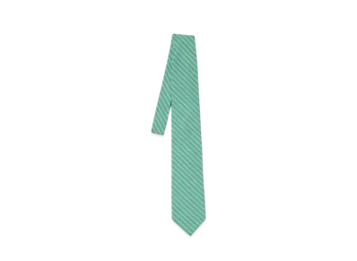 AURALEE Super Fine Wool Stripe Tie "Green"