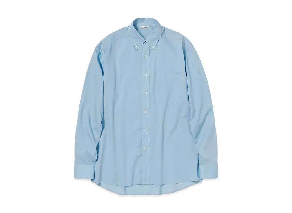 AURALEE Washed Finx Typewriter Button Down Shirt "Light Blue"