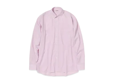AURALEE Washed Finx Typewriter Button Down Shirt "Light Pink"