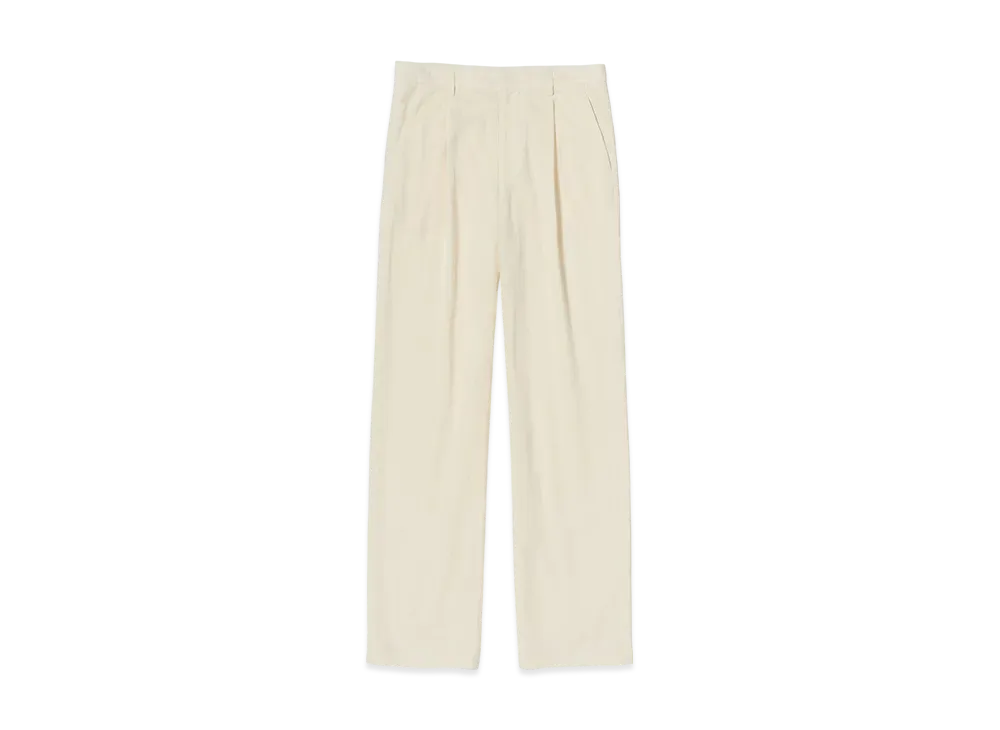 AURALEE Light Cotton Wool Viyella Slacks "Ivory White"