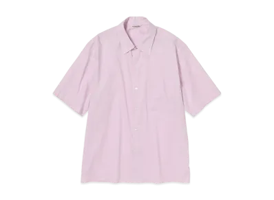 AURALEE Washed Finx Typewriter Open Collar Half Sleeved Shirt "Light Pink"