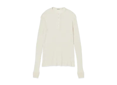 AURALEE Organic Soft Rib Henly Neck P/O "Ivory"