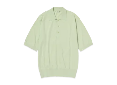 AURALEE Super High Gauge Cotton Knit Polo "Light Pistachio"