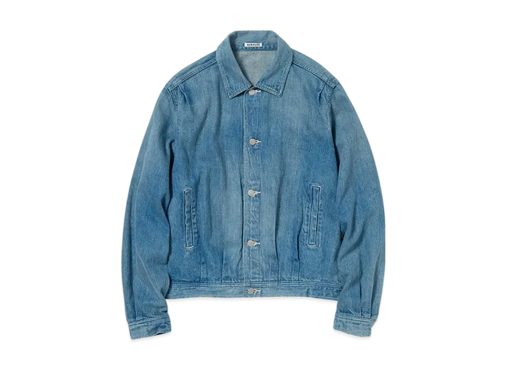 AURALEE Selvedge Faded Light Denim Blouson "Light Indigo"
