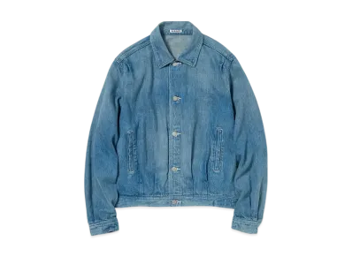 AURALEE Selvedge Faded Light Denim Blouson "Light Indigo"