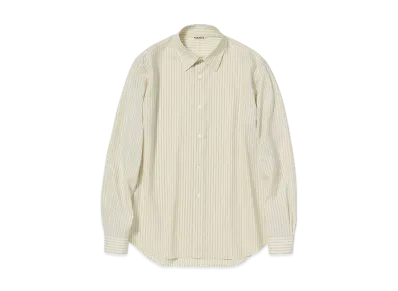 AURALEE Super Fine Wool Stripe Shirt "Ivory Stripe"