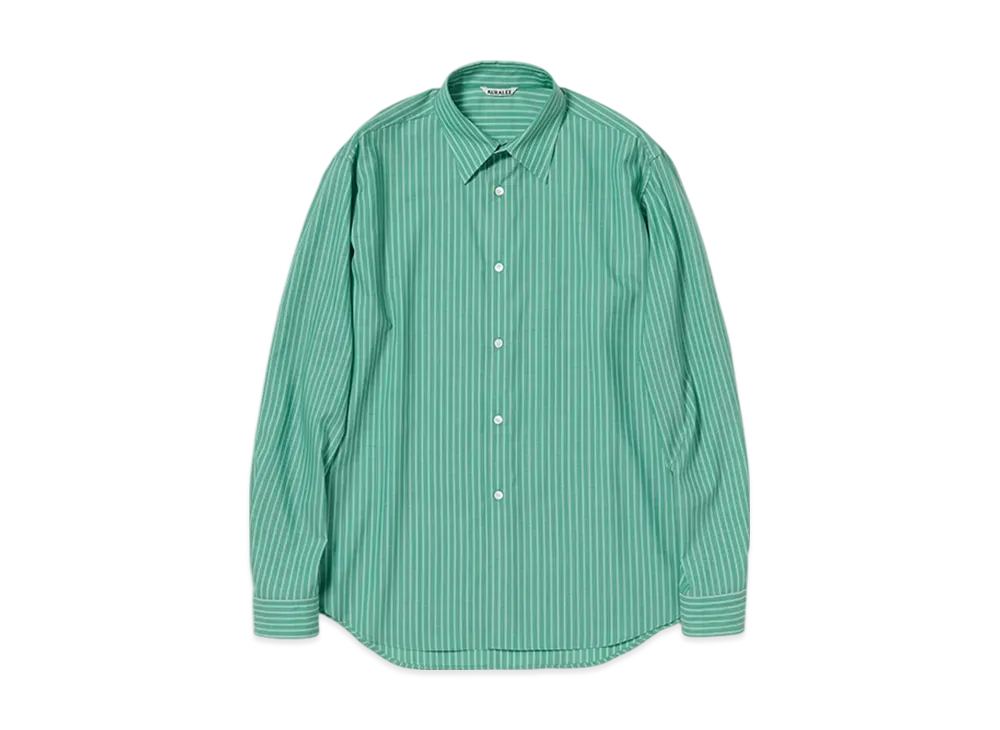 トップス Auralee super fine wool stripe shirt 3 Namu Shop - Auralee Super Fine Wool Stripe Shirt - Ivory Stripe