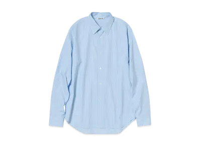 AURALEE Suvin High Count Cloth Stripe Shirt "Light Blue Stripe"