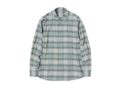 AURALEE Super Light Wool Check Shirt "Blue Green Check"