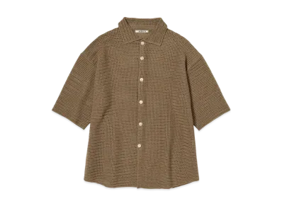 AURALEE Cotton Mesh Knit Half Sleeved Shirt "Khaki Brown"
