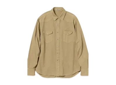 AURALEE Product Dyed Finx Gabardine Western Shirt "Dyed Beige"