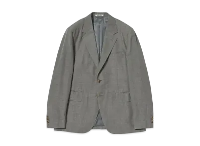 AURALEE Tropical Wool Kid Mohair Jacket "Gray Check"