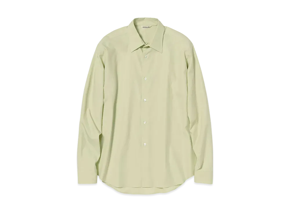 AURALEE Washed Finx Twill Shirt "Light Green"