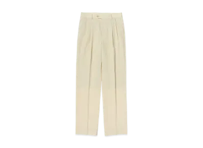 AURALEE Wool Kid Mohair Hop Sack Two-Tuck Slacks "Ivory White"
