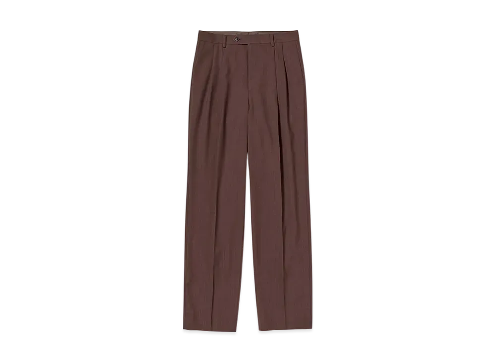 AURALEE Wool Kid Mohair Hop Sack Two-Tuck Slacks "Burgundy"