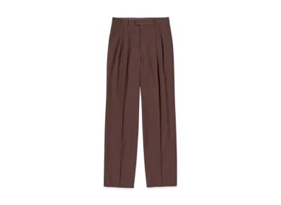 AURALEE Wool Kid Mohair Hop Sack Two-Tuck Slacks "Burgundy"