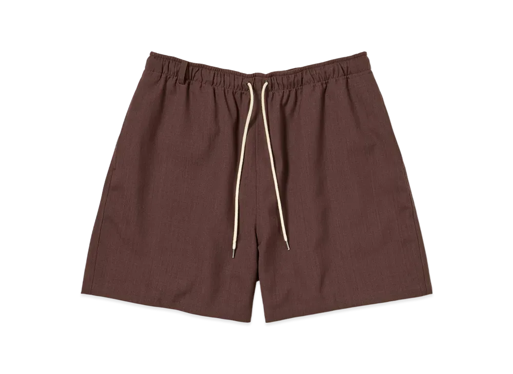 AURALEE Wool Kid Mohair Hop Sack Shorts "Burgundy"