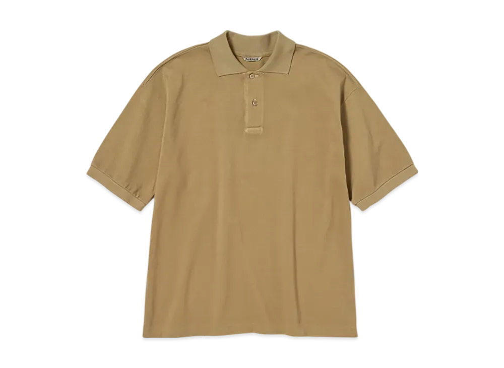 AURALEE Pima Cotton Heavy Pique Polo 