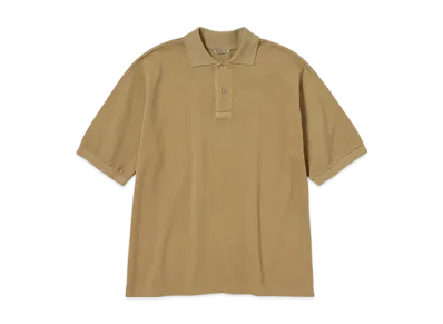 AURALEE Pima Cotton Heavy Pique Polo "Khaki Beige"