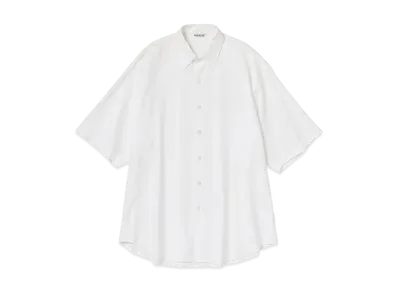 AURALEE Washed Finx Twill Big Half Sleeved Shirt "White"
