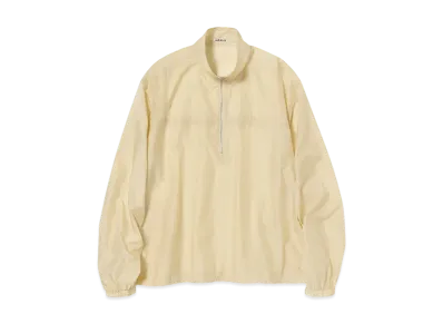 AURALEE Light Sheer Nylon Half Zip P/O "Light Yellow"