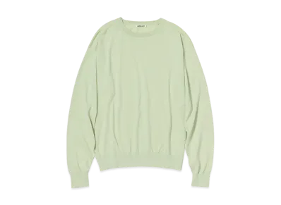 AURALEE Super High Gauge Cotton Knit P/O "Light Pistachio"
