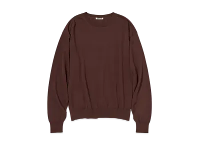 AURALEE Super High Gauge Cotton Knit P/O "Brown"