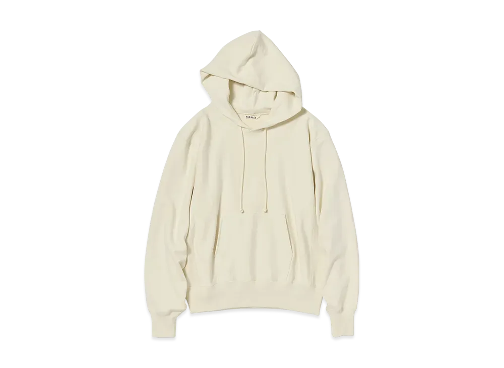 オーラリー スムースソフト BD スウェット P/O パーカー "スモーキーホワイト"