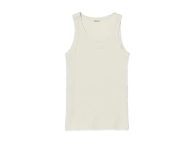 AURALEE Organic Soft Rib Tank Top "Ivory"