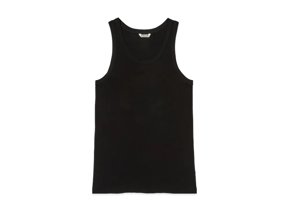 AURALEE Organic Soft Rib Tank Top "Black"