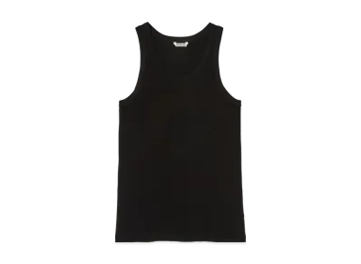 AURALEE Organic Soft Rib Tank Top "Black"