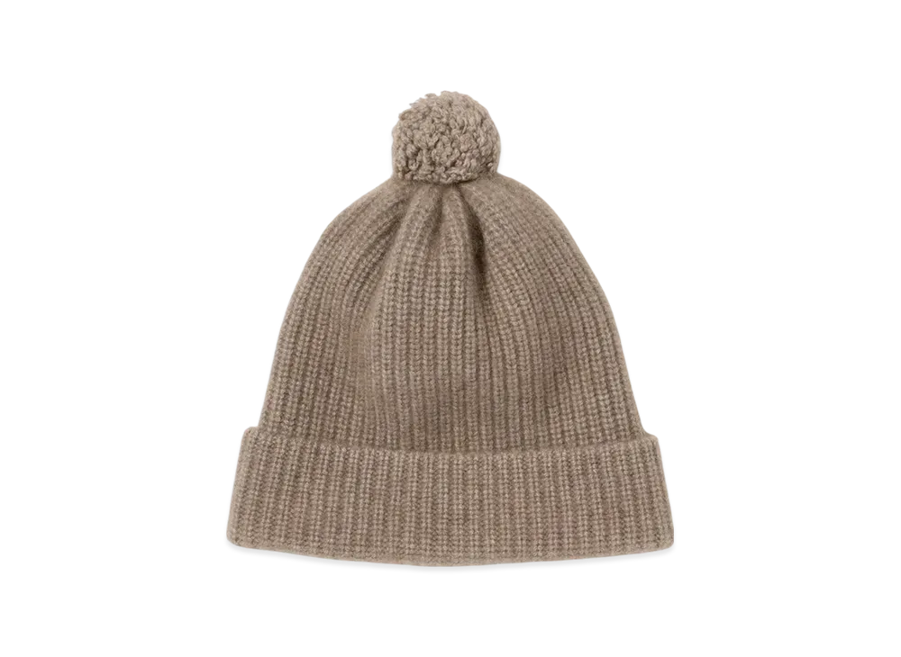 AURALEE Baby Cashmere Night Knit Cap "Natural Brown"