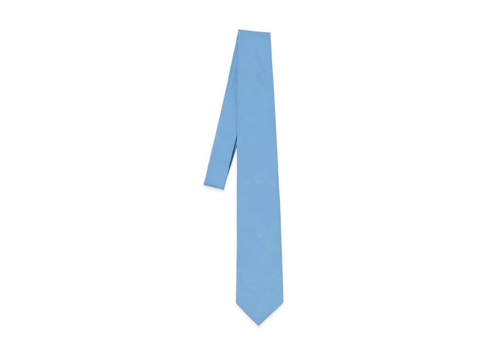 AURALEE Washed Finx Twill Tie "Blue"