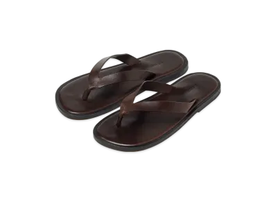 AURALEE Leather Tong Sandals "Black"