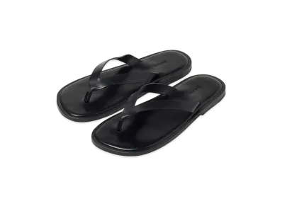 AURALEE Leather Tong Sandals "Black"