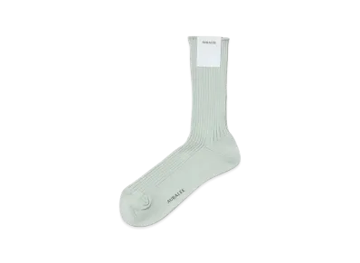 AURALEE Giza High Gauge Socks "Pale Green"