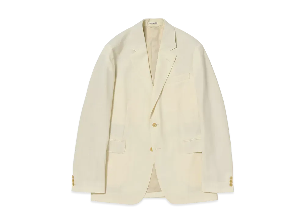 AURALEE Wool Kid Mohair Hop Sack Jacket "Ivory White"