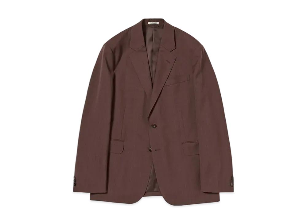 AURALEE Wool Kid Mohair Hop Sack Jacket "Burgundy"