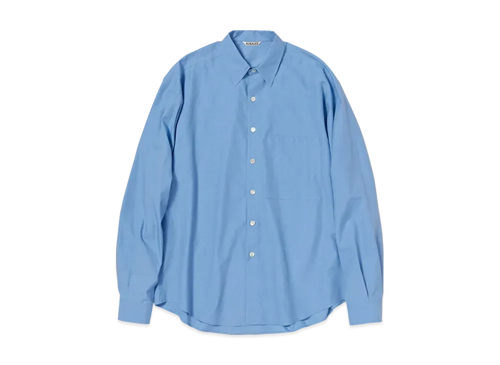 AURALEE Washed Finx Twill Big Shirt "Blue"