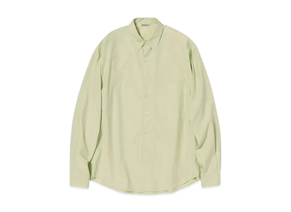 AURALEE Washed Finx Twill Big Shirt "Light Green"
