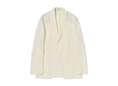 AURALEE Light Cotton Wool Viyella Jacket "Ivory White"