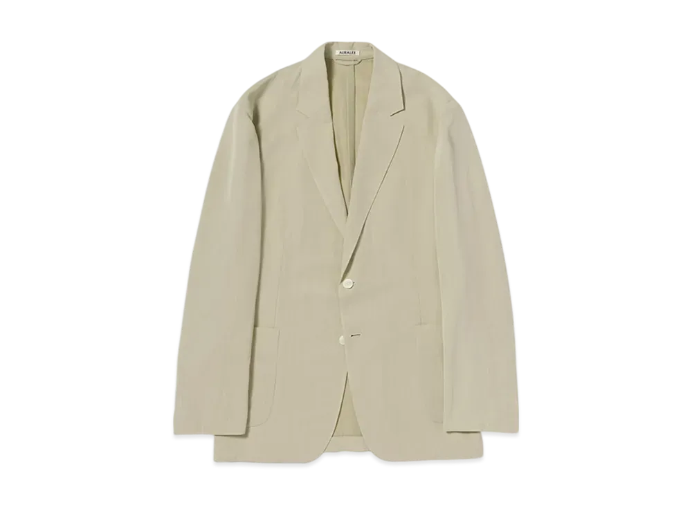 AURALEE Light Cotton Wool Viyella Jacket "Light Khaki"