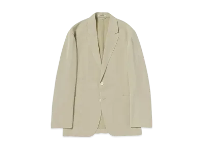 AURALEE Light Cotton Wool Viyella Jacket "Light Khaki"