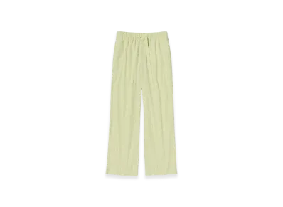 AURALEE Cotton Poplin - Pyjamas Pants "Light Moss Stripes"